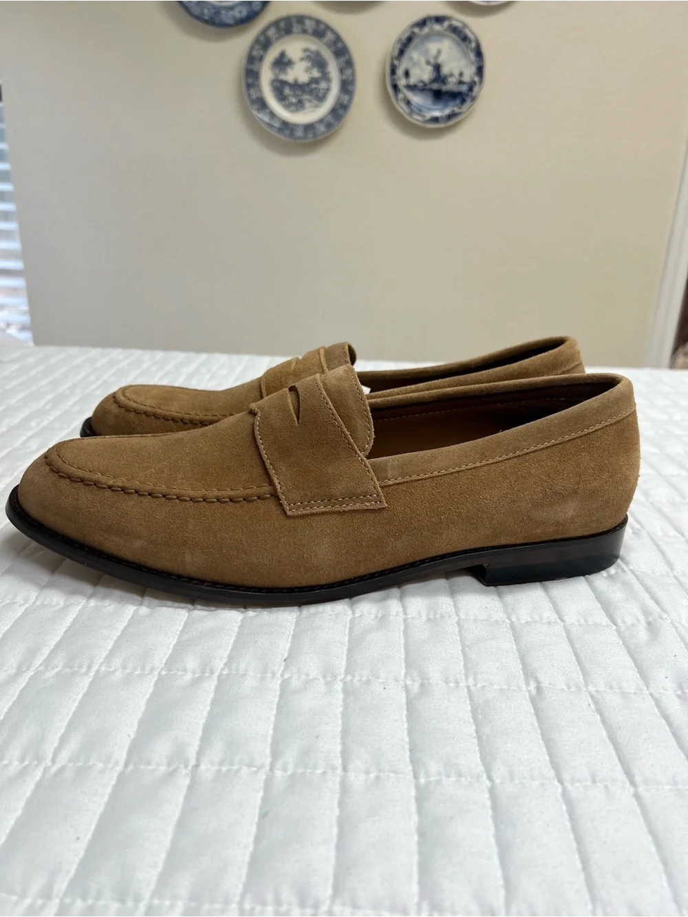 J. Crew Factory Suede Dress Loafers in Tostado Brown Size 13